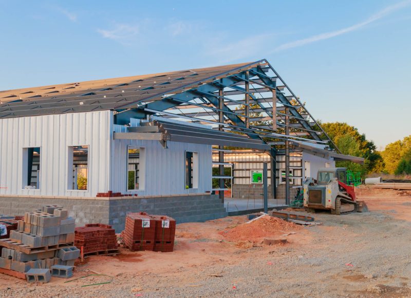 construction of a metal warehouse