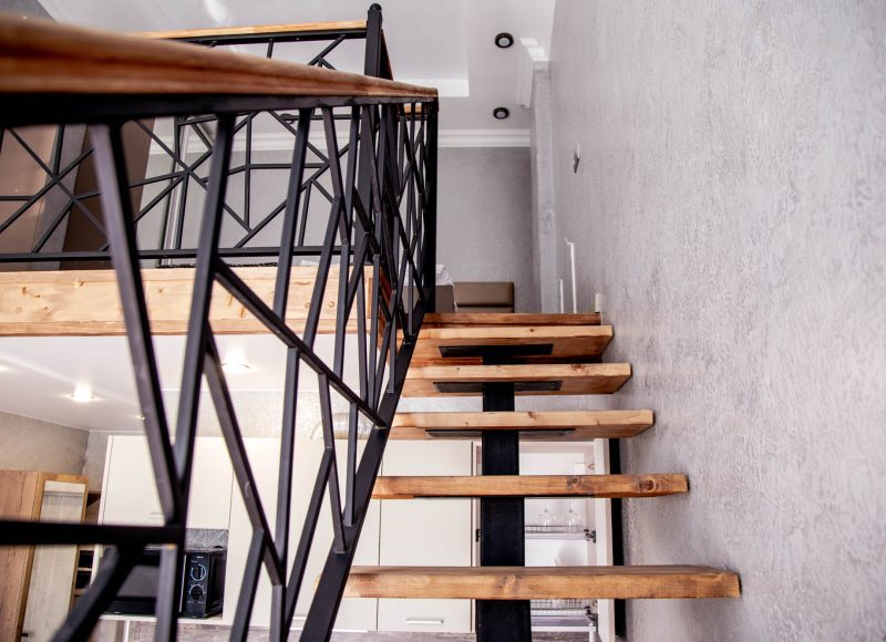 wooden staircase in a house