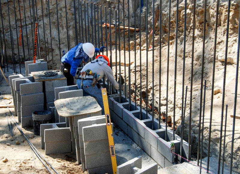 Starting a new structural block retaining wall build